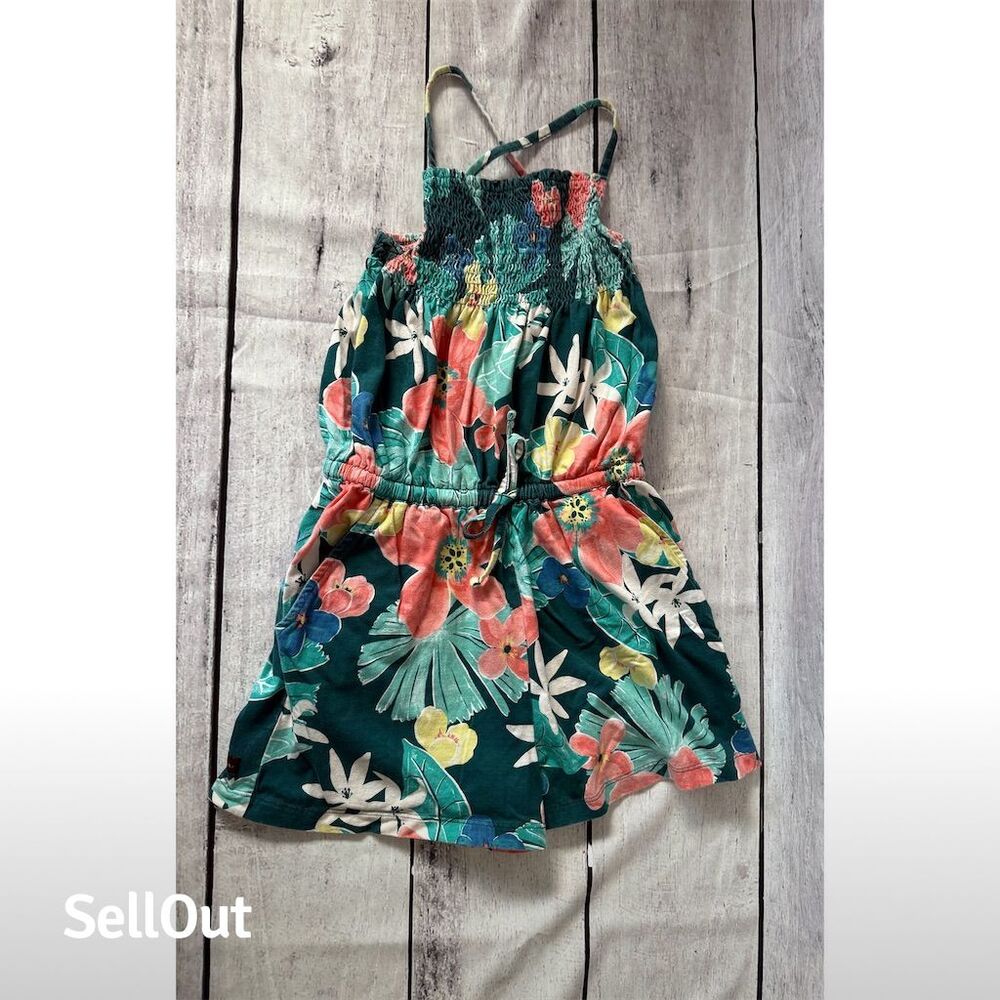 Tea Collection Girls Floral Romper Dress Size 12 Summer Casual Cute